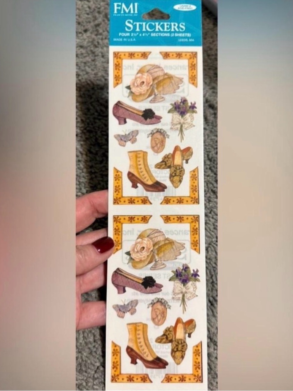 $1 Floral Hat & Vintage Shoe Sticker $1 WITH ANY $10 ORDER OR MORE